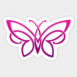 Butterfly in Pinks Sticker
